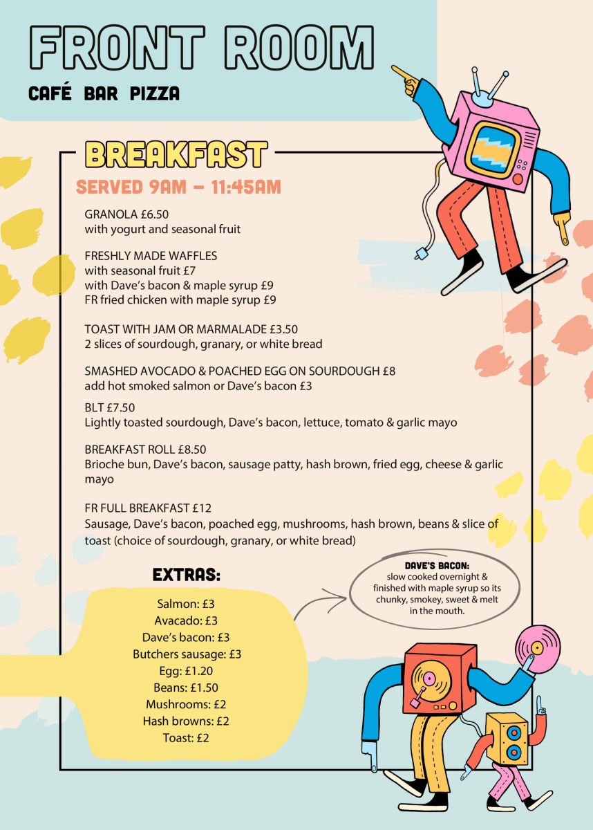 Front Room Breakfast Menu